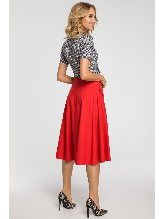 M321 Flared midi skirt with...
