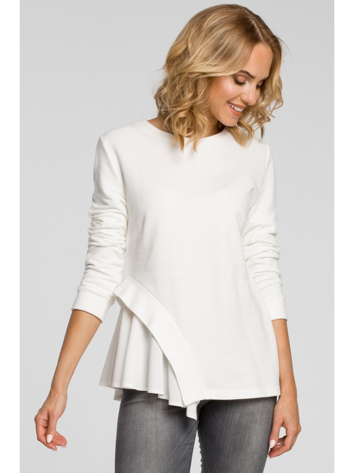 M333 Asymmetric layered blouse - ecru