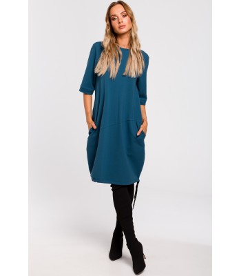 M451 Sukienka bombka - morska