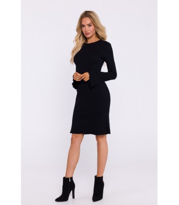 M821 Sukienka prążkowana z...