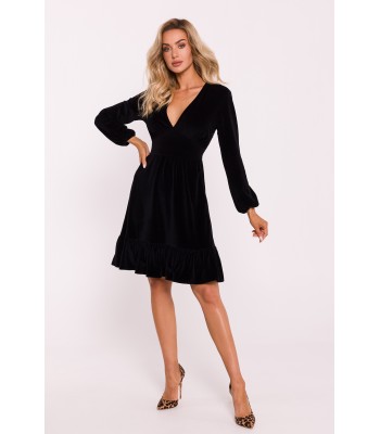 M826 Welurowa sukienka z...