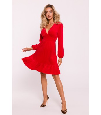 M826 Welurowa sukienka z...