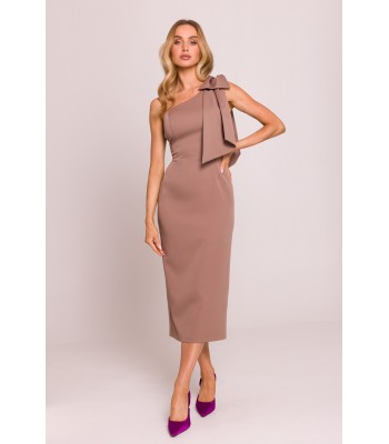 M847 One shoulder bow dress...