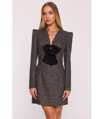 M869 Tweed V-neck dress -...