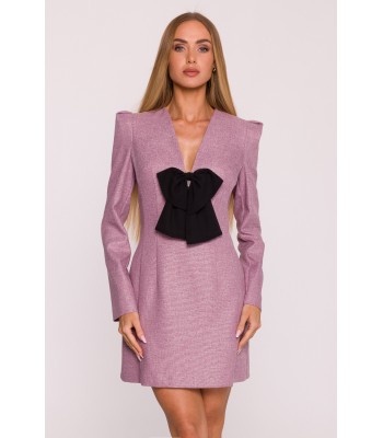 M869 Tweed V-neck dress -...