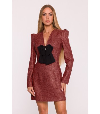 M869 Tweed V-neck dress -...
