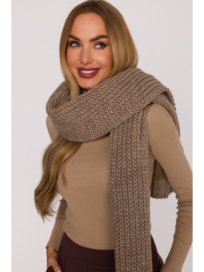 M896 Ribbed scarf - beige