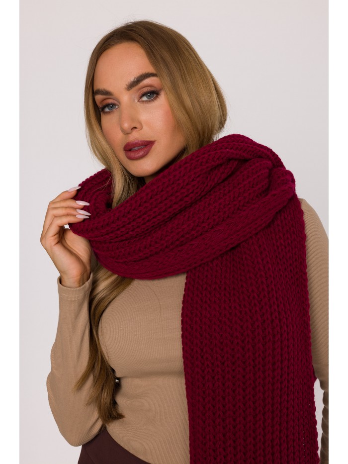 M896 Ribbed scarf - maroon