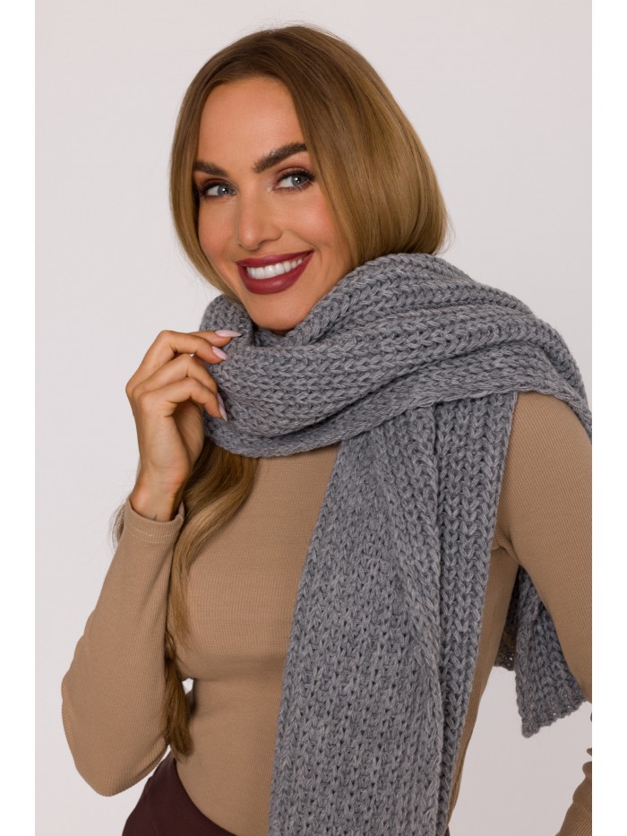 M896 Ribbed scarf - grey