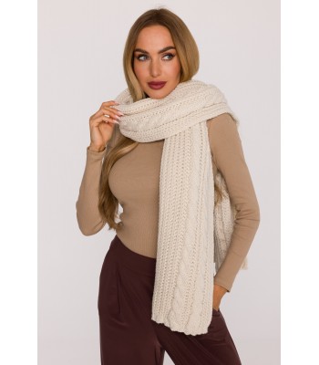 M898 Cable knit scarf - ecru