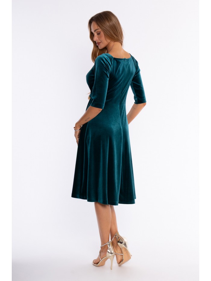 M935 Velvet wrap dress - green